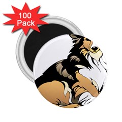 Dog Sitting Pet Collie Animal 2 25  Magnets (100 Pack)  by Sapixe