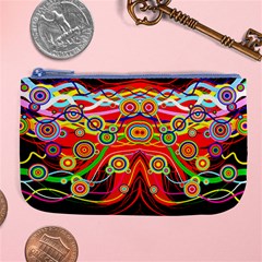 Colorful Artistic Retro Stringy Colorful Design Large Coin Purse by flipstylezfashionsLLC