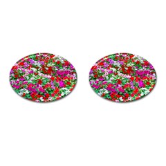 Colorful Petunia Flowers Cufflinks (oval) by FunnyCow