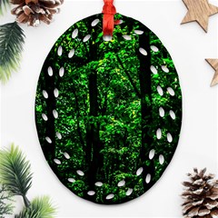 Emerald Forest Ornament (oval Filigree) by FunnyCow