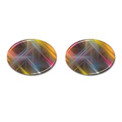 Fractals Stripes                                        Cufflinks (oval) by LalyLauraFLM
