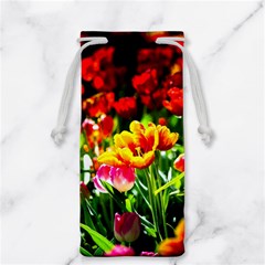 Colorful Tulips On A Sunny Day Jewelry Bags by FunnyCow
