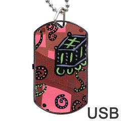 Floating Bed Dog Tag Usb Flash (one Side) by snowwhitegirl