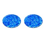Blue Clear Water Texture Cufflinks (Oval) Front(Pair)
