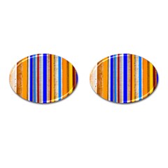 Colorful Wood And Metal Pattern Cufflinks (oval) by FunnyCow