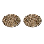 Dry Hay Texture Cufflinks (Oval) Front(Pair)