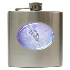 Wonderful Butterlies With Flowers Hip Flask (6 Oz) by FantasyWorld7