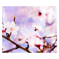 Pink Sakura Purple Background Double Sided Flano Blanket (small)  by FunnyCow
