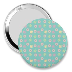 Teal Donuts And Milk 3  Handbag Mirrors by snowwhitegirl