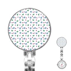 White Milk Hearts Stainless Steel Nurses Watch by snowwhitegirl