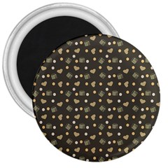 Charcoal Grey  Milk Hearts 3  Magnets by snowwhitegirl