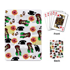 Office Girl Pattern Playing Card by snowwhitegirl