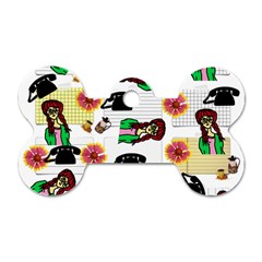 Office Girl Pattern Dog Tag Bone (two Sides) by snowwhitegirl
