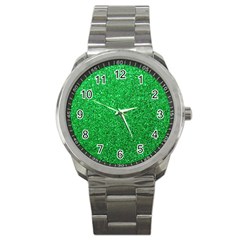 Green Glitter Sport Metal Watch by snowwhitegirl