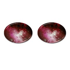 Nebula Red Cufflinks (oval) by snowwhitegirl