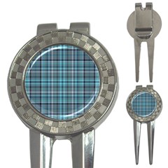 Teal Plaid 3-in-1 Golf Divots by snowwhitegirl