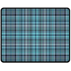 Teal Plaid Double Sided Fleece Blanket (medium)  by snowwhitegirl