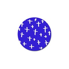 Blue White Cross Golf Ball Marker (10 Pack) by snowwhitegirl