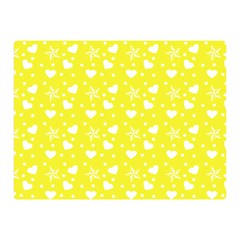 Hearts And Star Dot Yellow Double Sided Flano Blanket (mini)  by snowwhitegirl