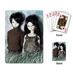 Dolls In The Grass Playing Card by snowwhitegirl