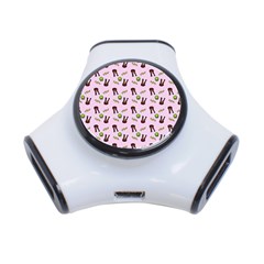 School Girl Pattern Pink 3-port Usb Hub by snowwhitegirl