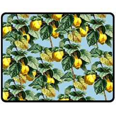 Fruit Branches Blue Fleece Blanket (medium)  by snowwhitegirl