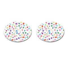 Colorful Abstract Symbols Cufflinks (oval) by FunnyCow