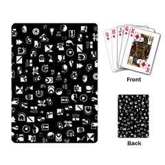White On Black Abstract Symbols Playing Card by FunnyCow