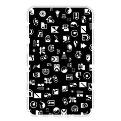 White On Black Abstract Symbols Memory Card Reader (rectangular) by FunnyCow