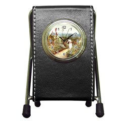 Lady And Scenery Pen Holder Desk Clock by vintage2030