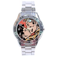 Retrocouplekissing Stainless Steel Analogue Watch by vintage2030