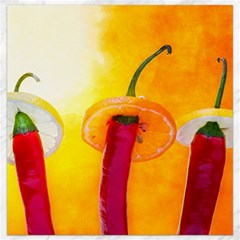 Three Red Chili Peppers Canvas 12  X 12  by FunnyCow