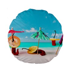 Red Chili Peppers On The Beach Standard 15  Premium Flano Round Cushions by FunnyCow