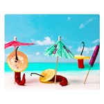 Red Chili Peppers On The Beach Double Sided Flano Blanket (Large)  80 x60  Blanket Front