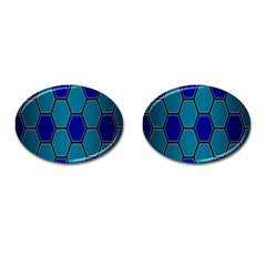 Hexagon Background Geometric Mosaic Cufflinks (oval) by Sapixe