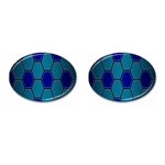 Hexagon Background Geometric Mosaic Cufflinks (Oval) Front(Pair)