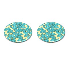 Leaves Dried Leaves Stamping Cufflinks (oval) by Sapixe