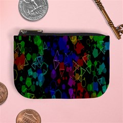 Rainbow Pattern Geometric Texture Mini Coin Purse by Sapixe
