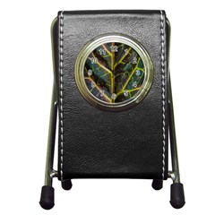 Leaf Abstract Nature Design Plant Pen Holder Desk Clock by Sapixe