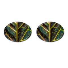 Leaf Abstract Nature Design Plant Cufflinks (oval) by Sapixe