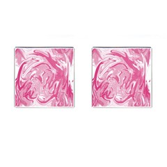 Pink Marble Painting Texture Pattern Cufflinks (square) by Sapixe