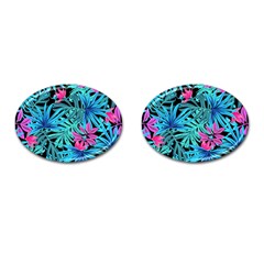Leaves Picture Tropical Plant Cufflinks (oval) by Sapixe