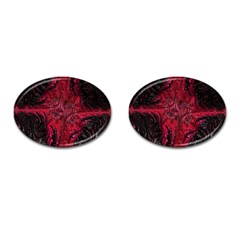 Wgt Fractal Red Black Pattern Cufflinks (oval) by Sapixe