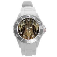 Fractal Art Graphic Design Image Round Plastic Sport Watch (l) by Sapixe