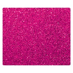 Hot Pink Glitter Double Sided Flano Blanket (small)  by snowwhitegirl