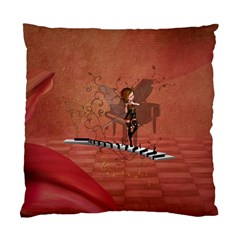 Cute Fairy Dancing On A Piano Standard Cushion Case (one Side) by FantasyWorld7