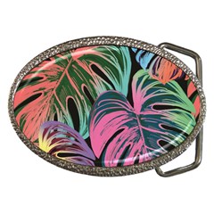 Leaves Tropical Jungle Pattern Belt Buckles by Nexatart