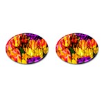 Fancy Tulip Flowers In Spring Cufflinks (Oval) Front(Pair)
