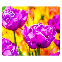 Violet Tulip Flowers Double Sided Flano Blanket (small)  by FunnyCow