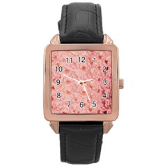 Pink Crochet Rose Gold Leather Watch  by snowwhitegirl